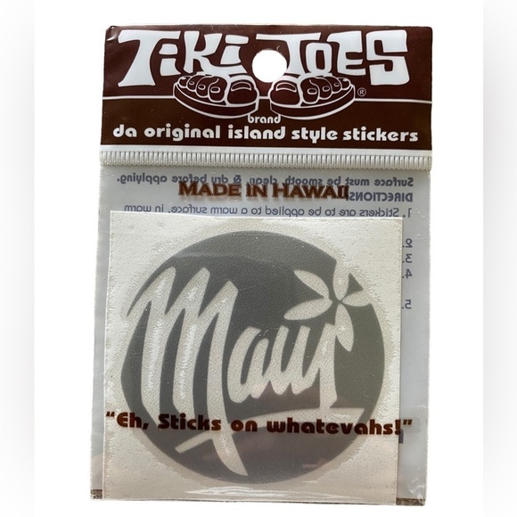 MAUI Flower Tiki Toes 2” Island Style Vinyl Sticker - Made in Hawaii - NEW - Picture 1 of 2